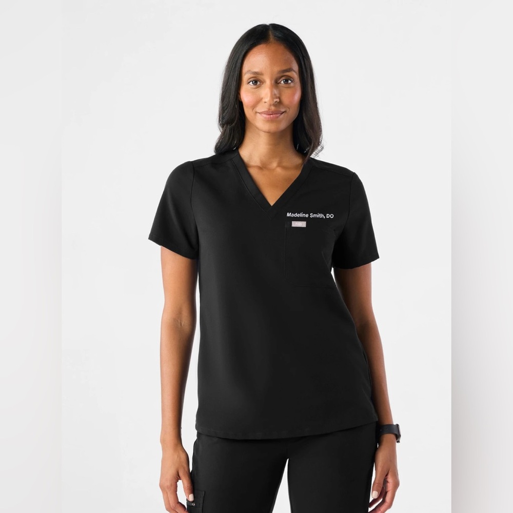 Figs Black Catarina One-Pocket Scrub Top XS